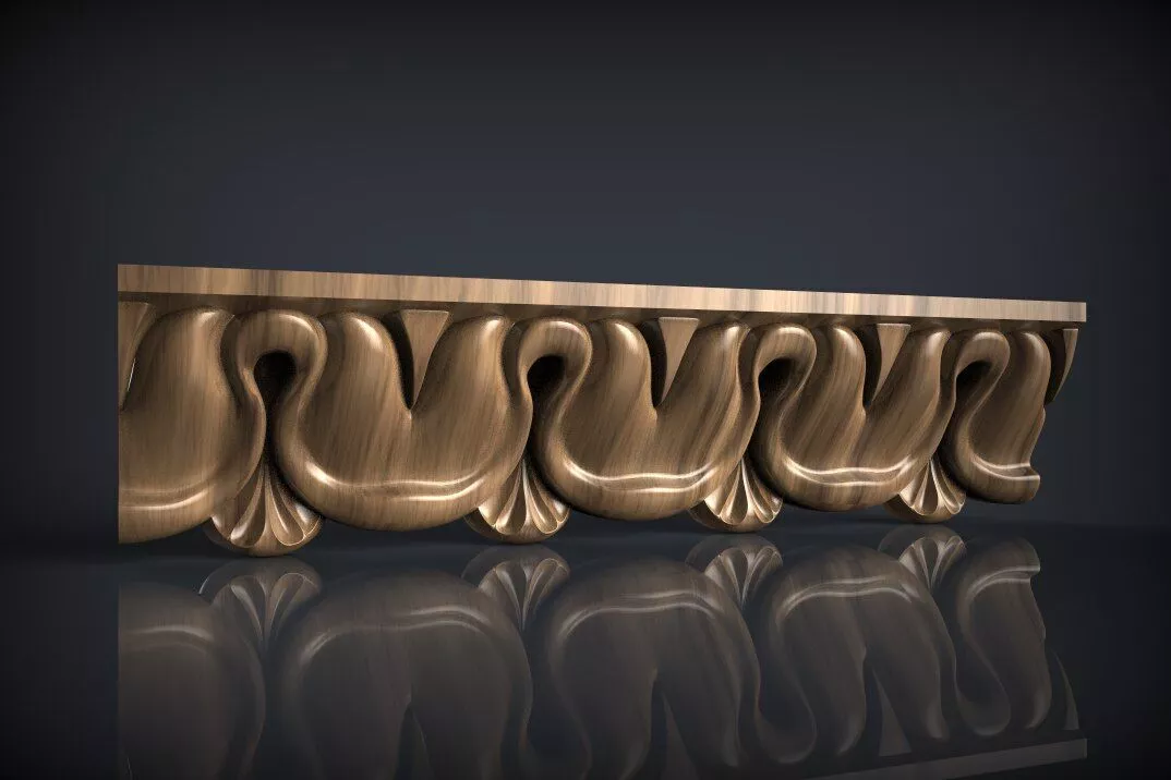 Classic Wave Scroll Molding STL for CNC Wood Carving 3D model