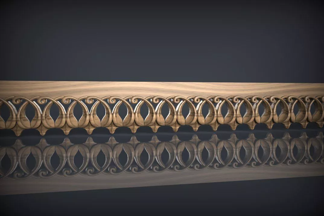 Openwork Teardrop Wood Border STL for CNC Wood Carving 3D model