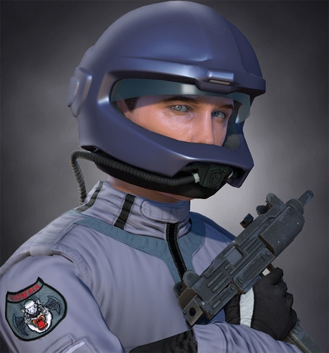 Airwolf Pilot Male Low-poly 3D model