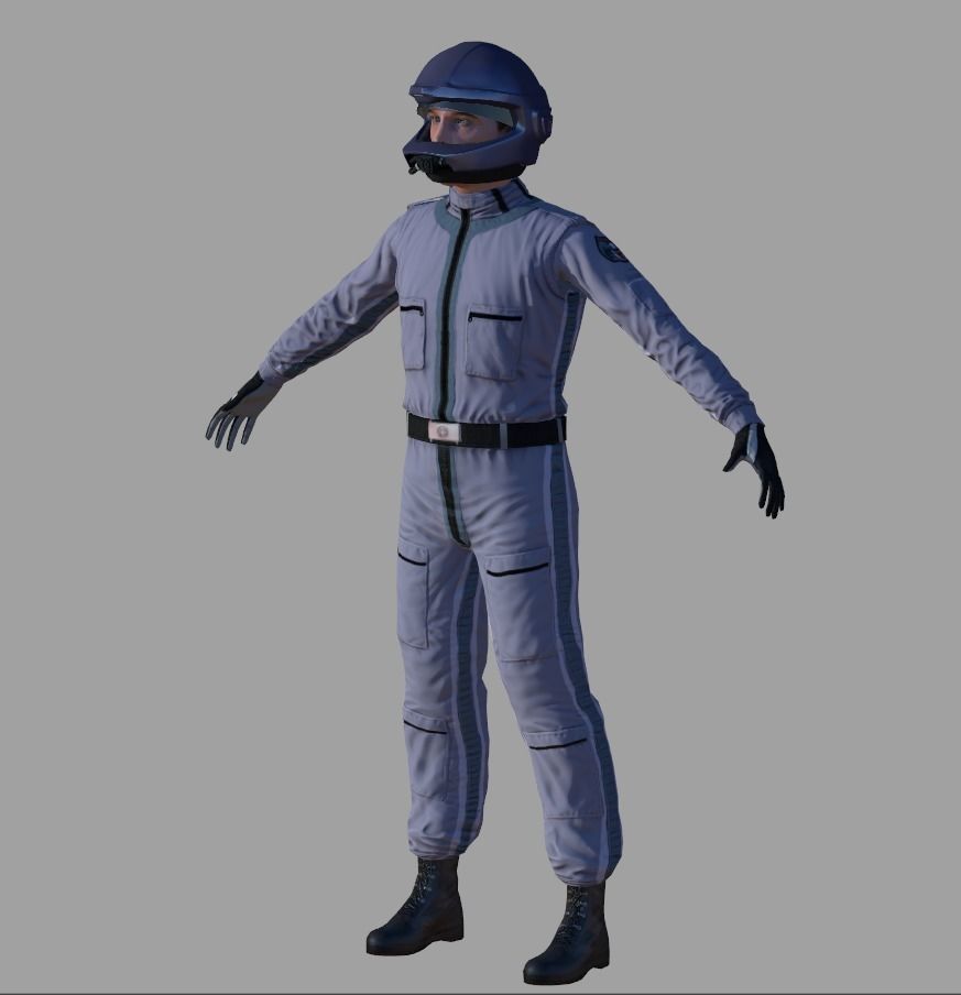 Airwolf Pilot Male Low-poly 3D model_5
