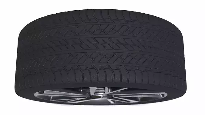 Alloy Wheel with Tires 3D model 6