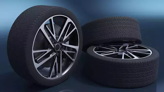 Alloy Wheel with Tires 3D model 3