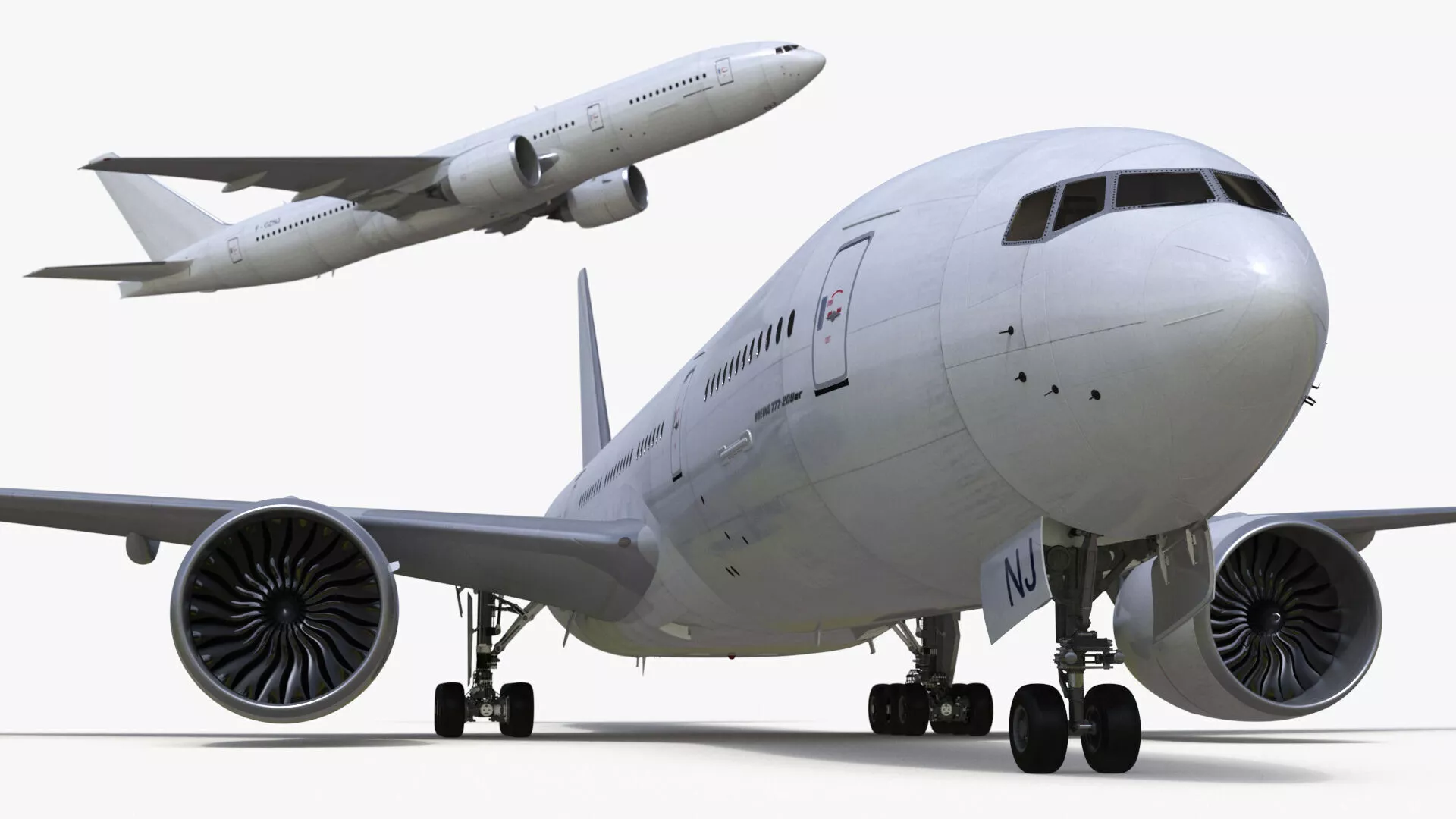 Boeing 777-200ER Passenger Aircraft Rigged 3D model