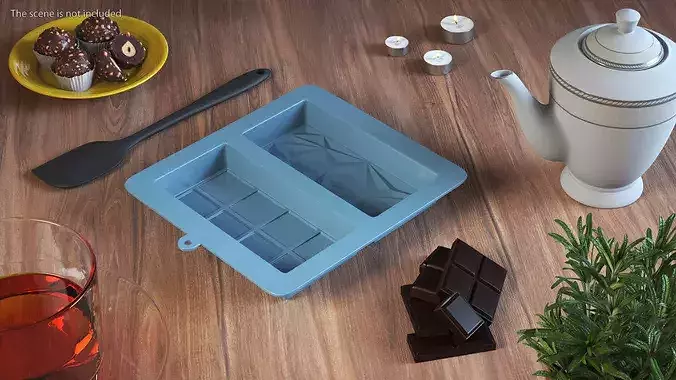 Chocolate Bar Mold with Spatula 3D model 3