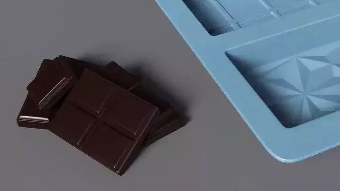Chocolate Bar Mold with Spatula 3D model 6