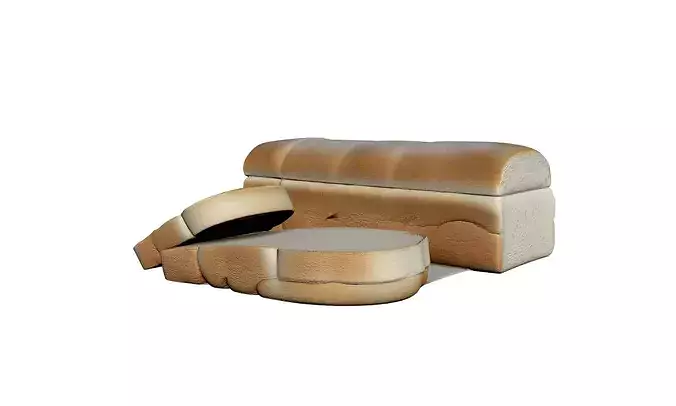 Sliced Fresh Toast Bread Loaf Asset 3D model 5