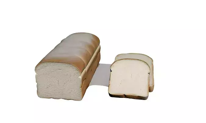 Sliced Fresh Toast Bread Loaf Asset 3D model 3