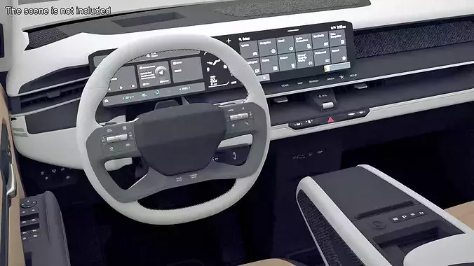 Steering Wheel with Controls 3D model 4