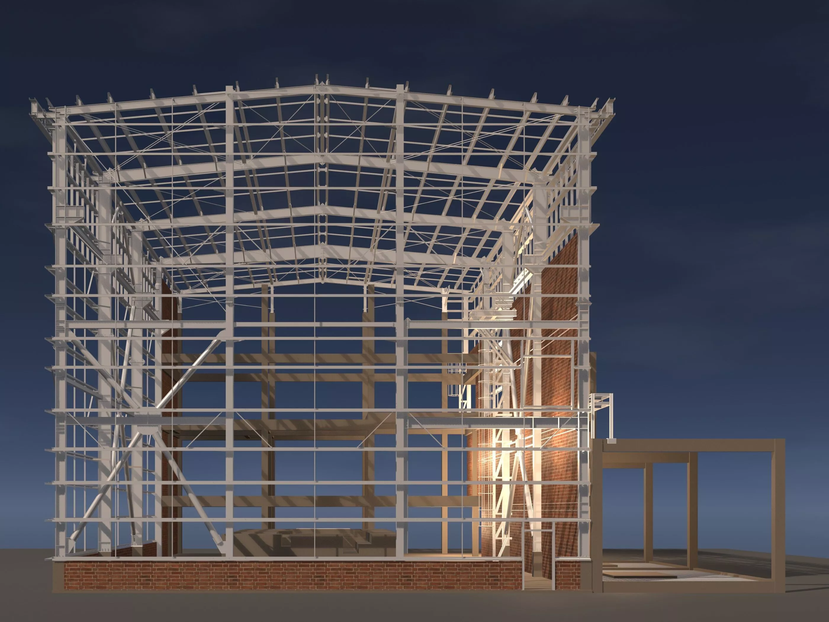 Industrial factory building in structure 26i14 3D model