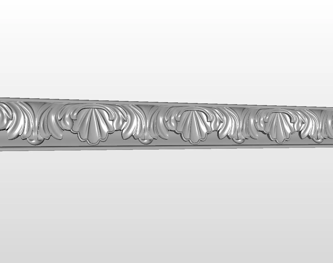 Classic Shell Acanthus Cornice STL for CNC Wood Carving 3D model