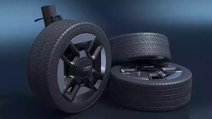 KIA Automobile Wheel and Suspension Assembly 3D model 4