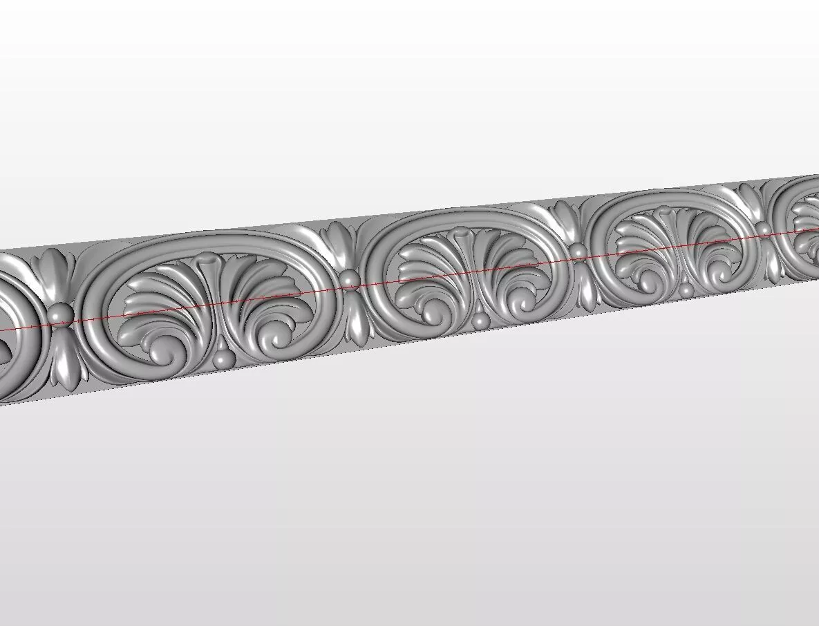 Classic Oval Acanthus Scroll Border STL for CNC Wood Carving 3D model