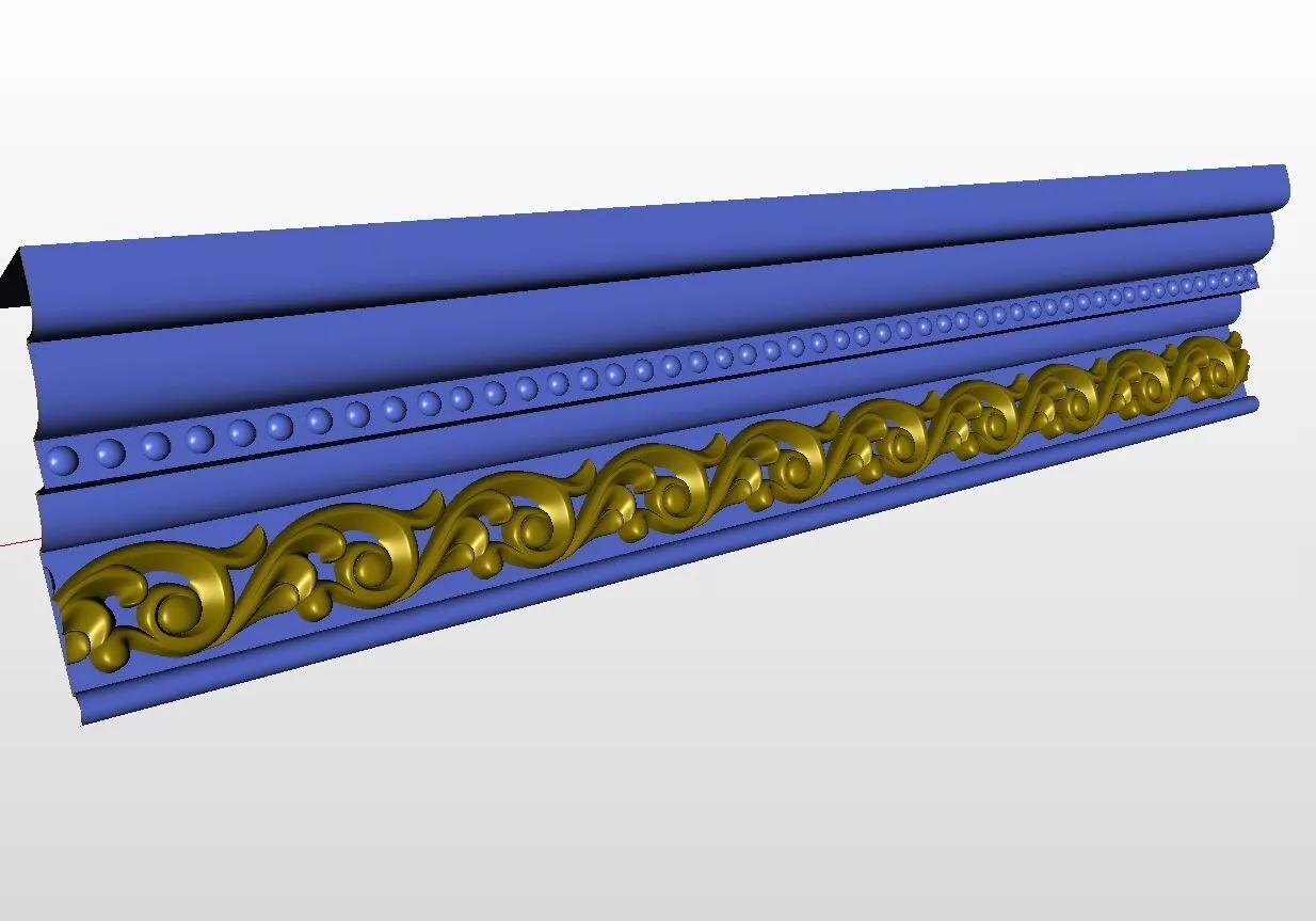 Classic Acanthus Scroll Cornice Molding STL for CNC Wood Carving 3D model