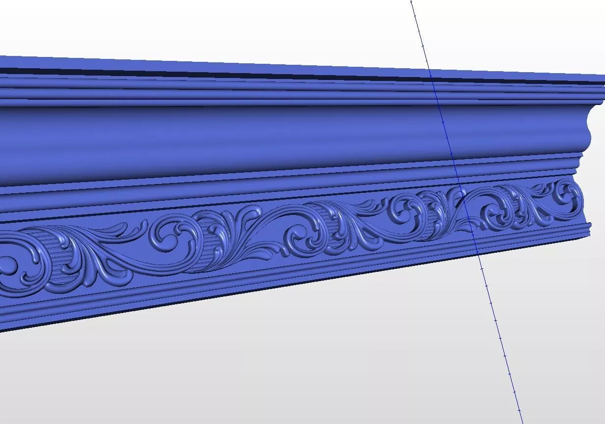 Classic Scroll Acanthus Cornice STL for CNC Wood Carving 3D model