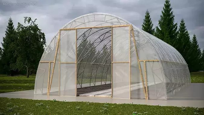 Greenhouse Long Tent 3D model 5