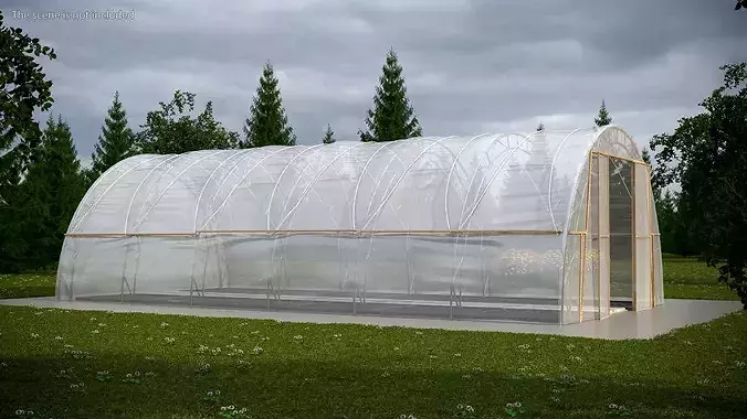 Greenhouse Long Tent 3D model 4