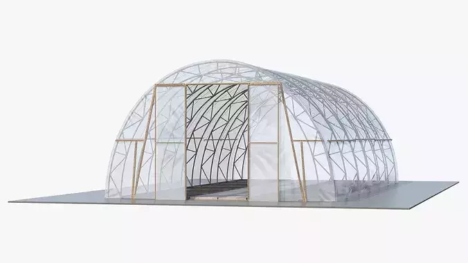 Greenhouse Long Tent 3D model 3