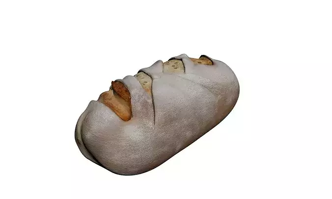 Realistic Italian Ciabatta Bread Asset 3D model 4
