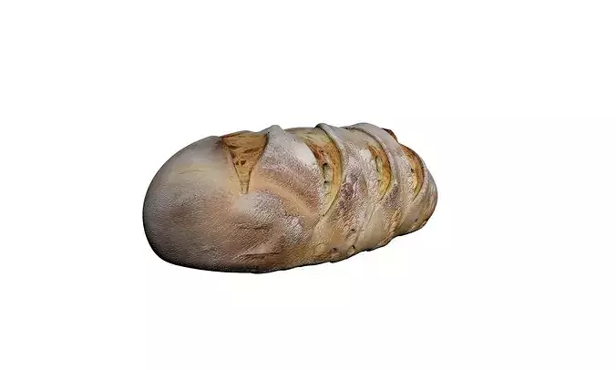 Realistic Italian Ciabatta Bread Asset 3D model 2
