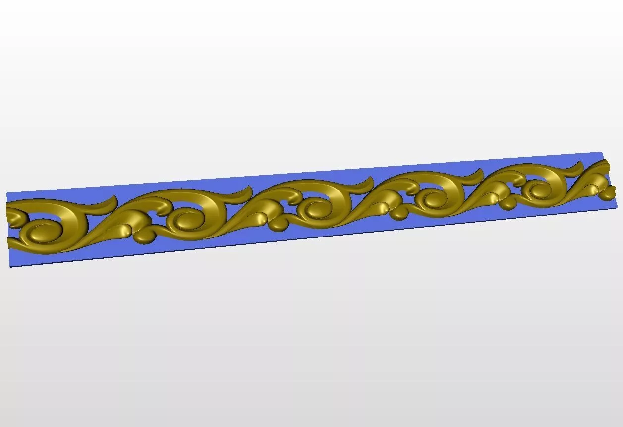 Classic Acanthus Scroll Border STL for CNC Wood Carving 3D model