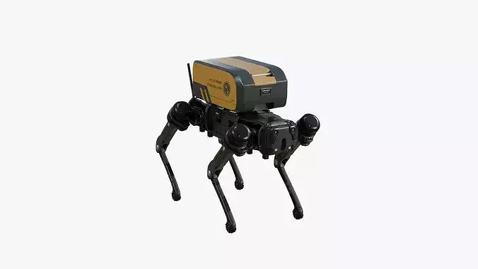 Food Delivery Robot Dog Low-poly 3D model 7