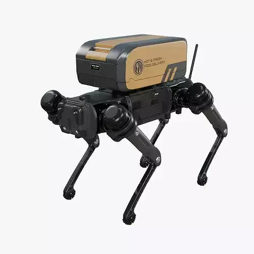 Food Delivery Robot Dog Low-poly 3D model