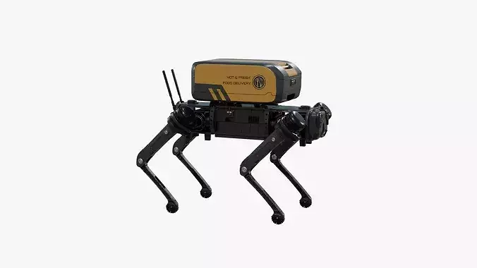 Food Delivery Robot Dog Low-poly 3D model 6