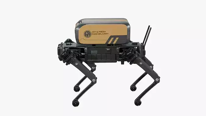 Food Delivery Robot Dog Low-poly 3D model 3