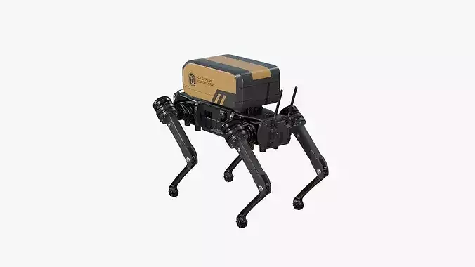 Food Delivery Robot Dog Low-poly 3D model 4
