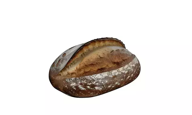 Sourdough Bread Artisanal Bakery Loaf Organic Food Asset 3D model 4