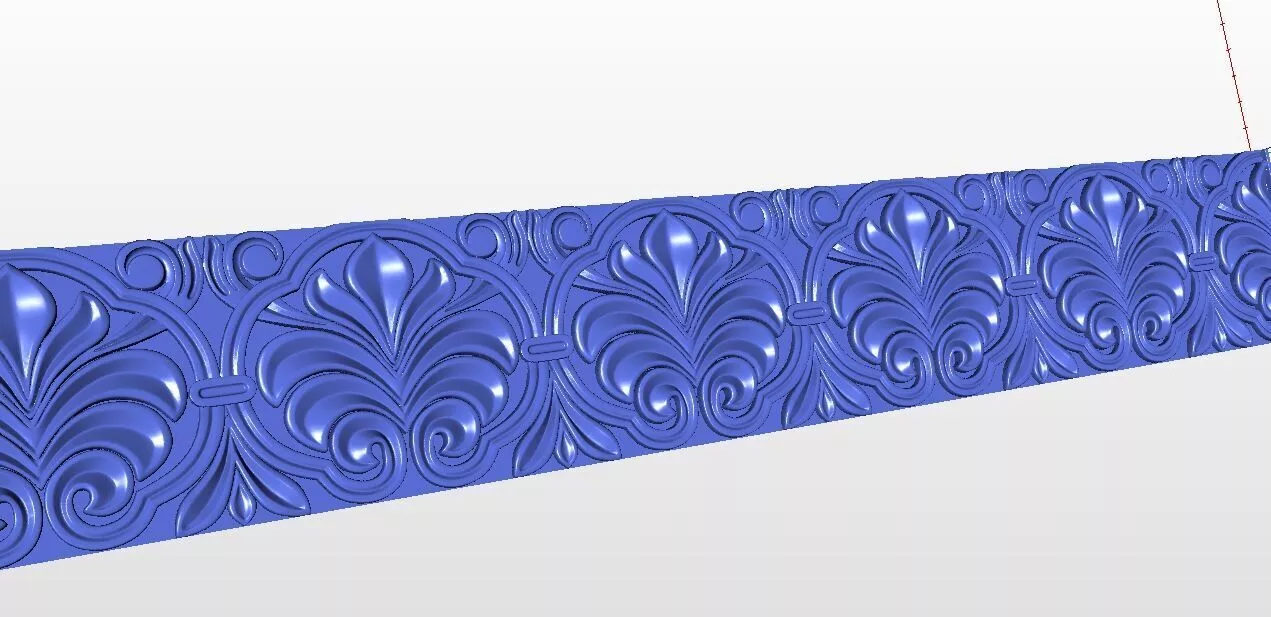 Classic Palmette Scroll Border STL for CNC Wood Carving 3D model