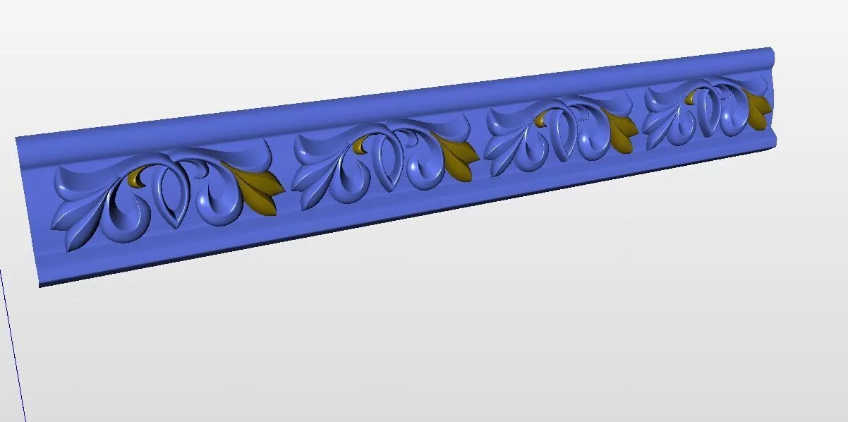 Classic Acanthus Leaf Cornice STL for CNC Wood Carving 3D model