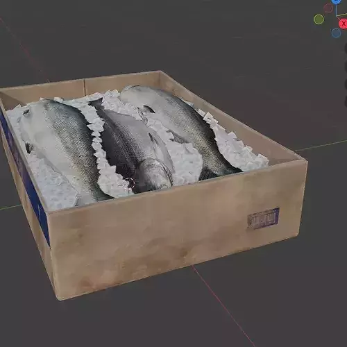 Salmon Box Low-poly 3D model 6