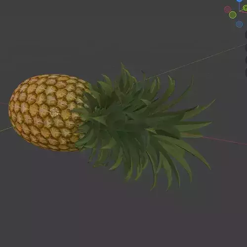 Pineapple Low-poly 3D model 7