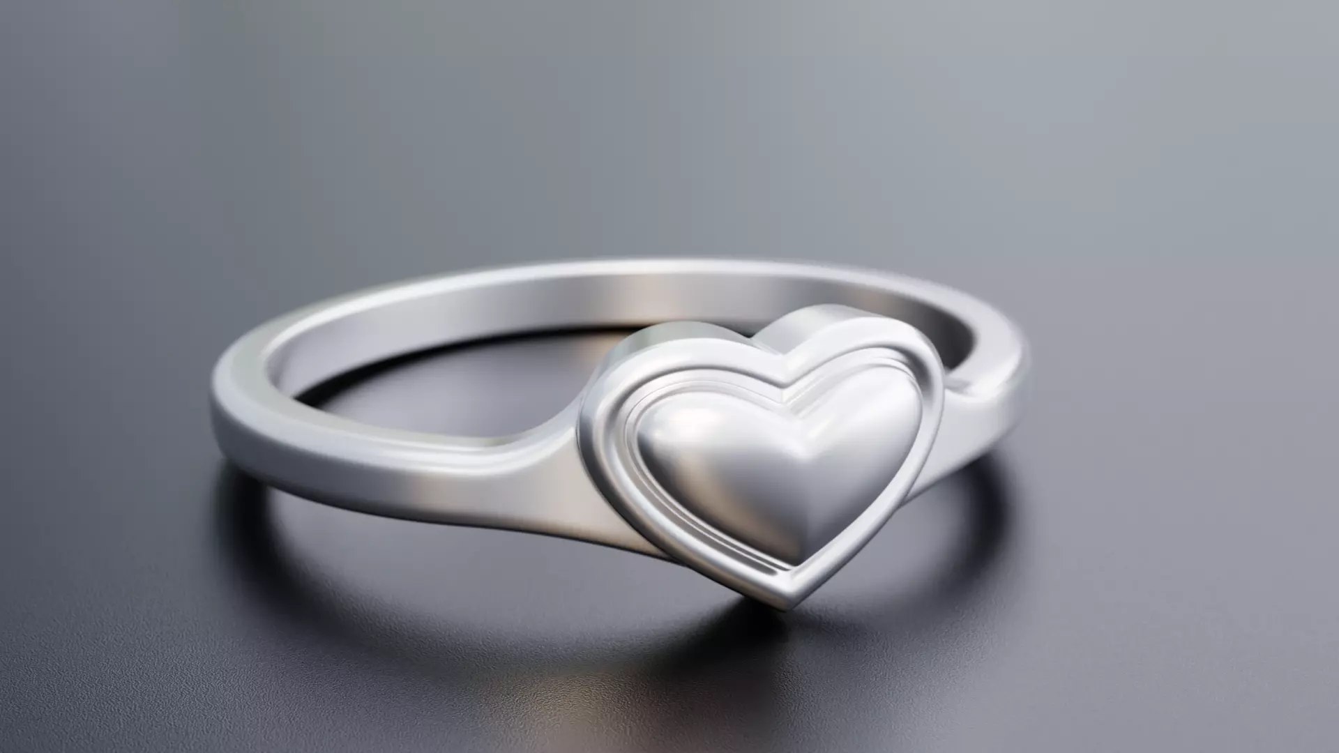 Single Heart Ring - Design-8-Puffy 3D print model