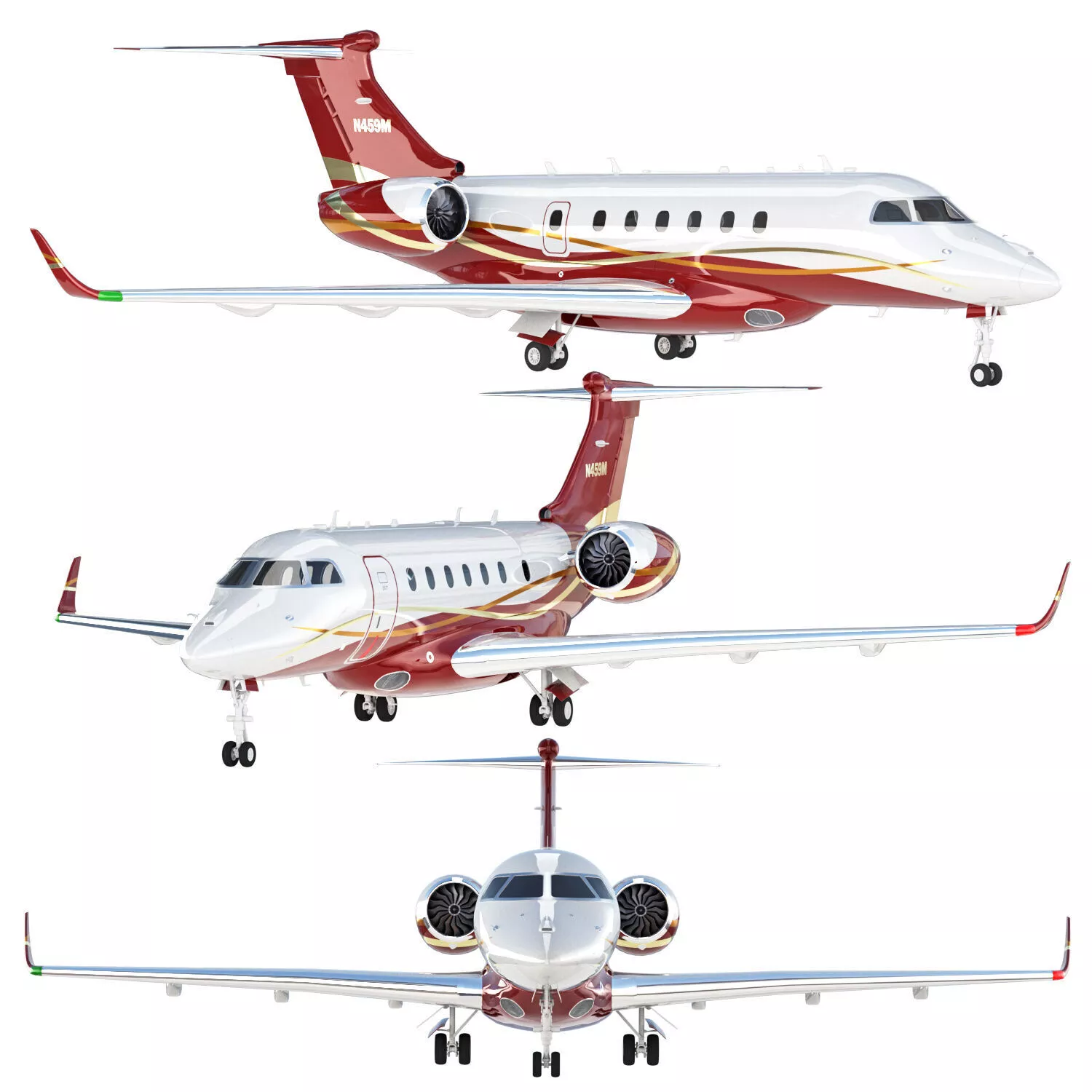 Embraer Legacy 500 aircraft 3D model
