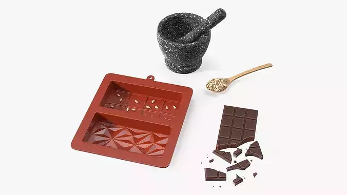 Chocolate Making with Sunflower Seeds 3D model