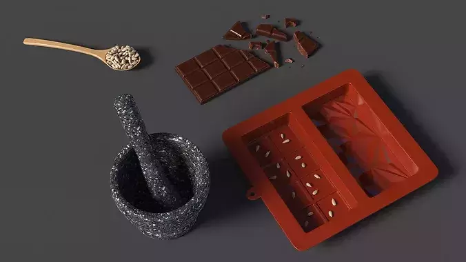 Chocolate Making with Sunflower Seeds 3D model 5