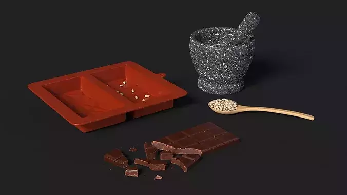 Chocolate Making with Sunflower Seeds 3D model 4