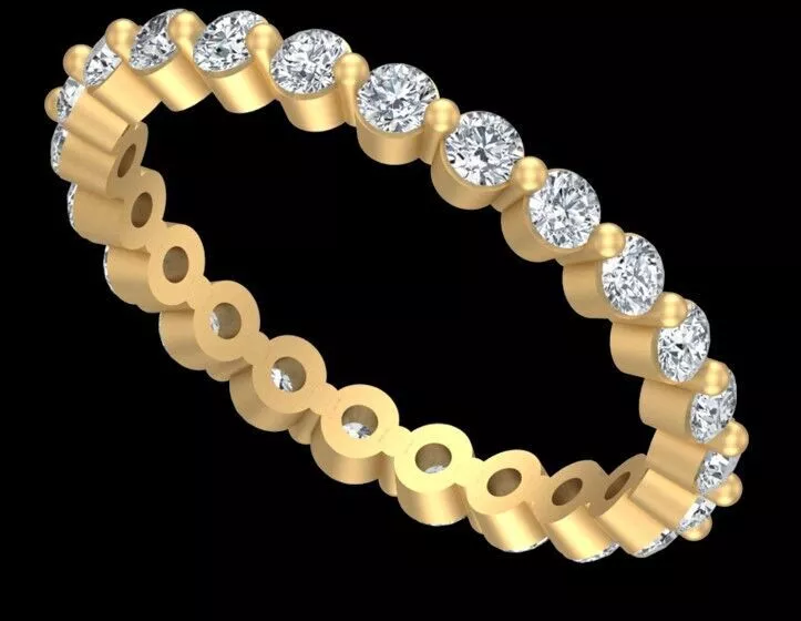 Round Diamond Full Eternity Band Ring Jewelry CAD 3D Model Free 3D print model