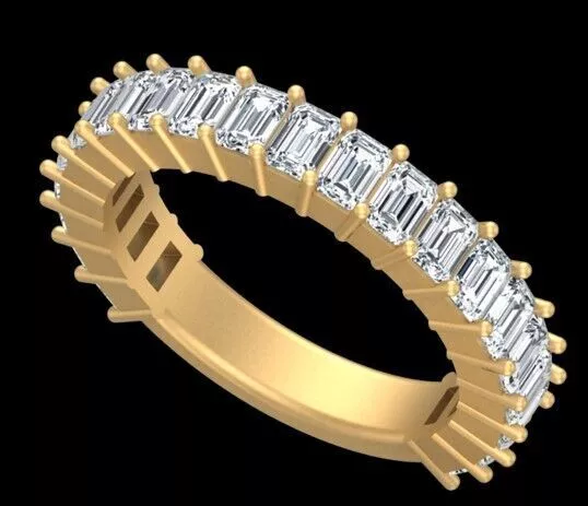 Emerald Cut Diamond Anniversary Band Jewelry CAD 3D Model Free 3D print model