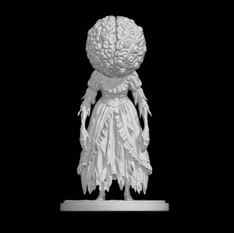 The Eldritch Countess Gothic Horror Brain Headed 3D print model