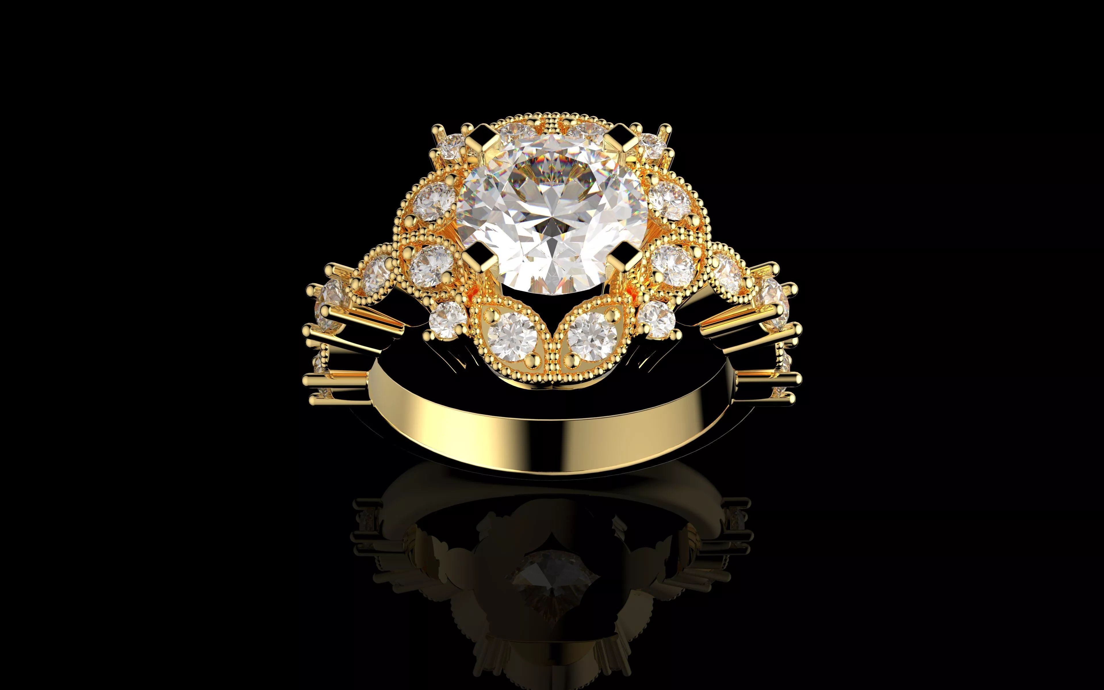 Elegant Ring 3dm STL Ready for Casting Model N1743 3D print model