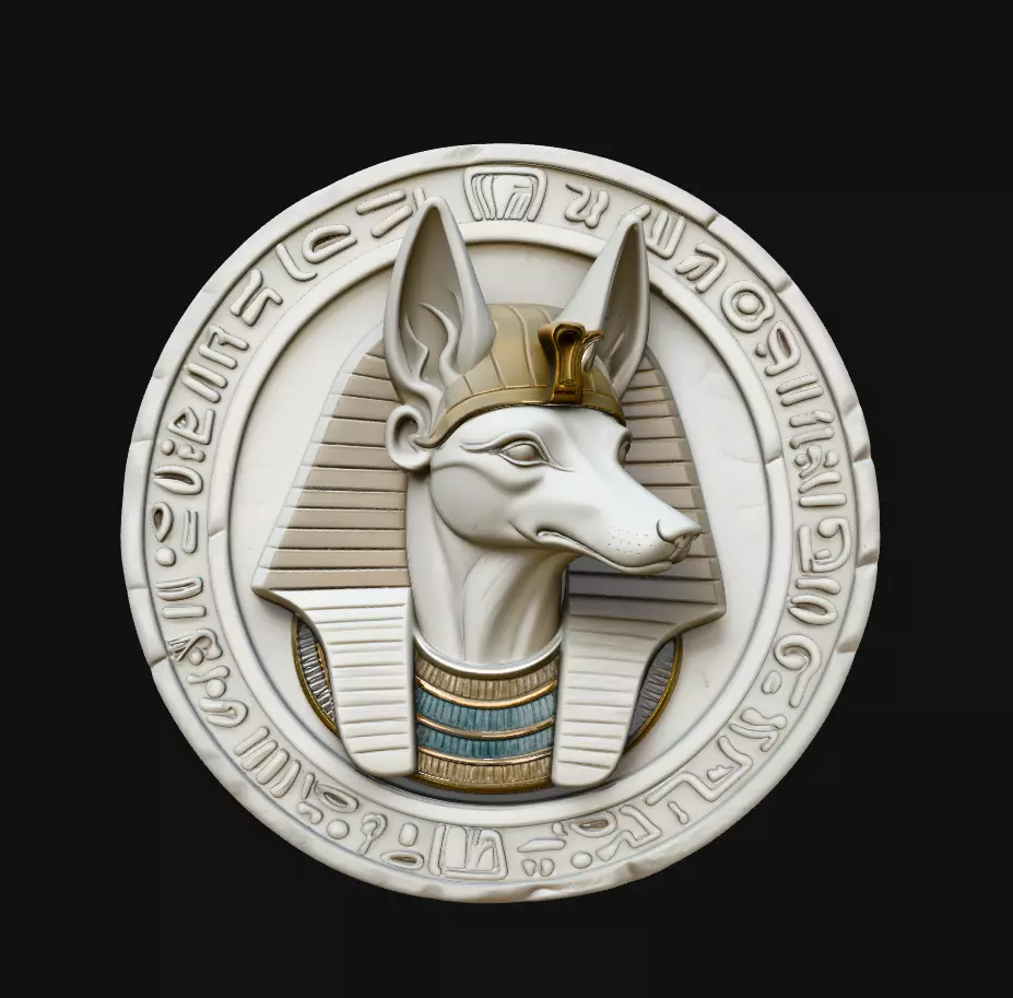 Anubis Side Profile Hieroglyph Pendant 3D Print Model 3D print model