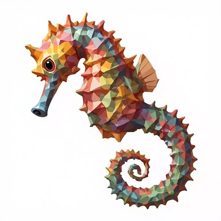 Low Poly Seahorse 3D Model - Geometric Marine Animal Asset 3D print model