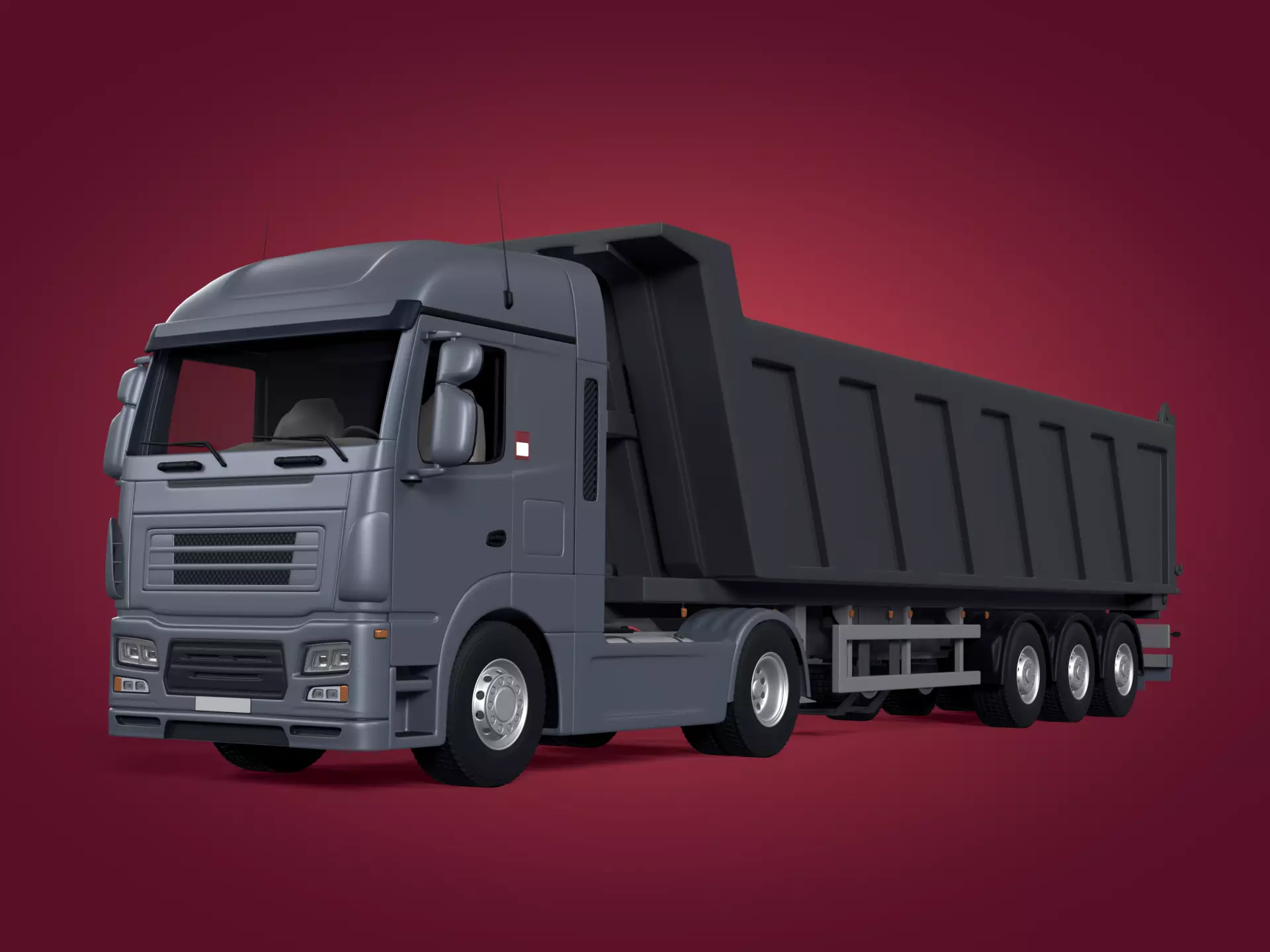 Generic Tipping - Dump Truck -- Semi Trailer -- Construction 3D model