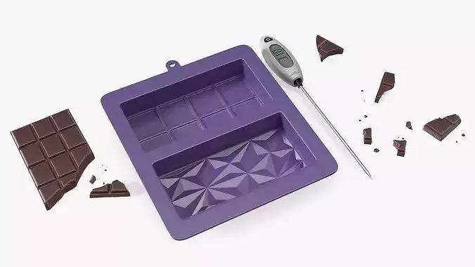 Chocolate Making Kit with Food Thermometer 3D model 7