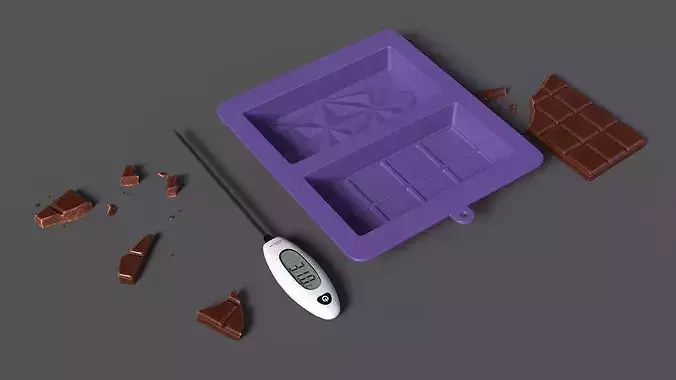 Chocolate Making Kit with Food Thermometer 3D model 4