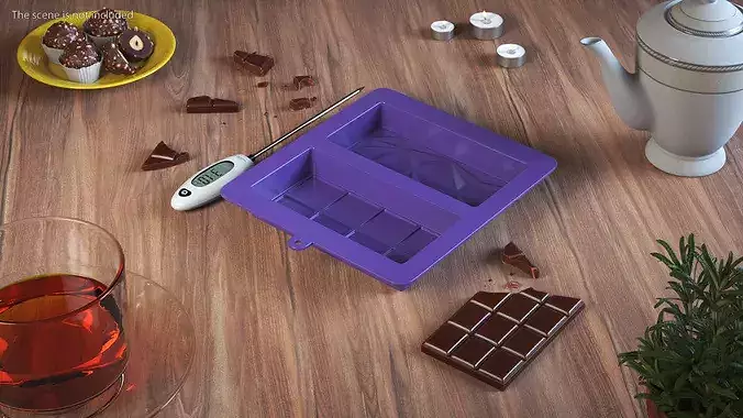 Chocolate Making Kit with Food Thermometer 3D model 3