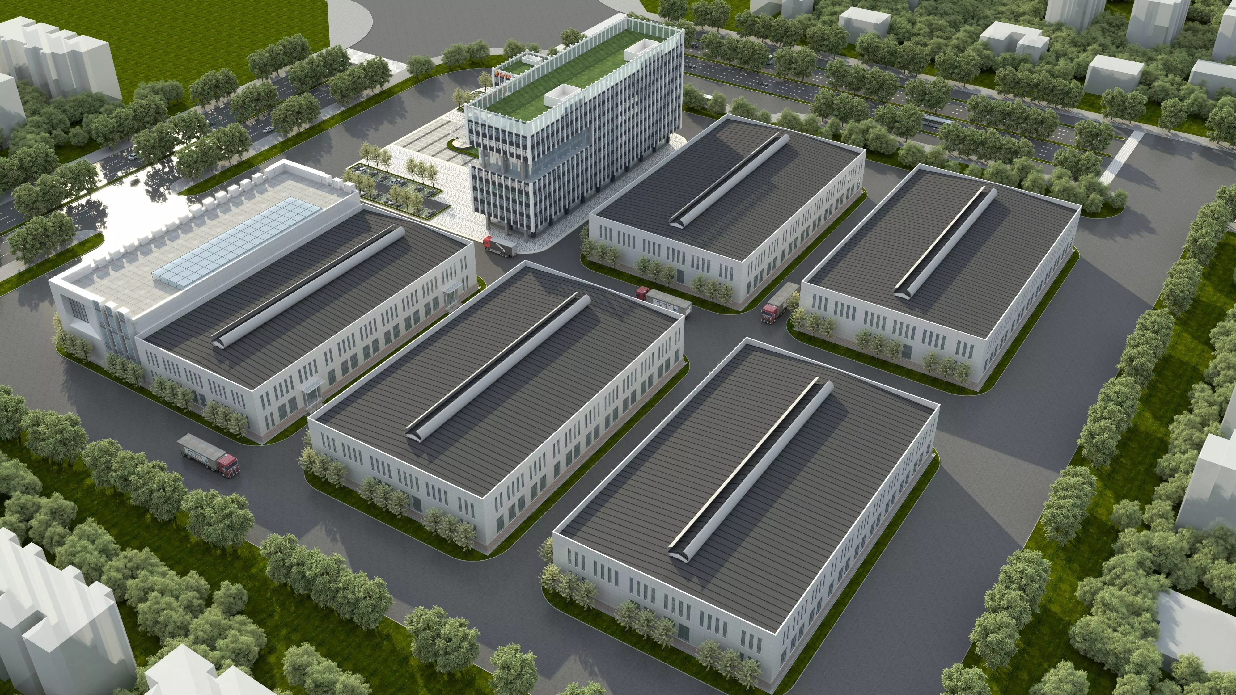 Modern industrial plant 3D model